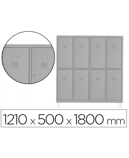 TAQUILLA METALICA ROCADA 300 4 MODULOS X 2 PUERTAS GRIS 1210X500X1800 MM