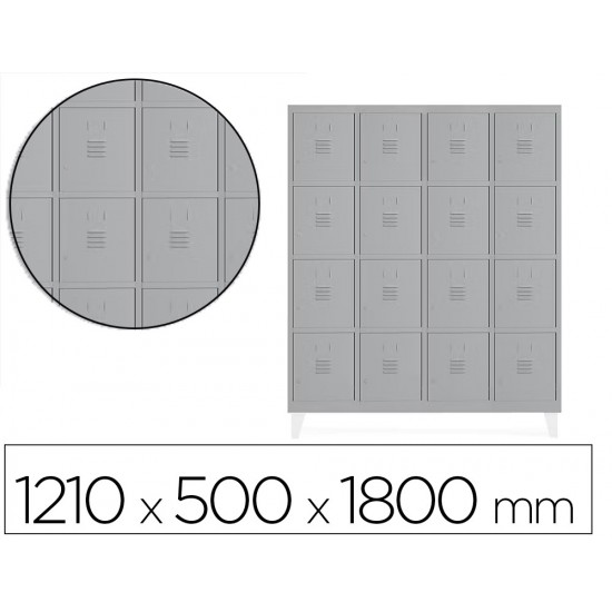 TAQUILLA METALICA ROCADA 300 4 MODULOS X 4 PUERTAS GRIS 1210X500X1800 MM TAQUILLA METALICA ROCADA 300 4 MODULOS X 4 PUERTAS GRIS 1210X500X1800 MM