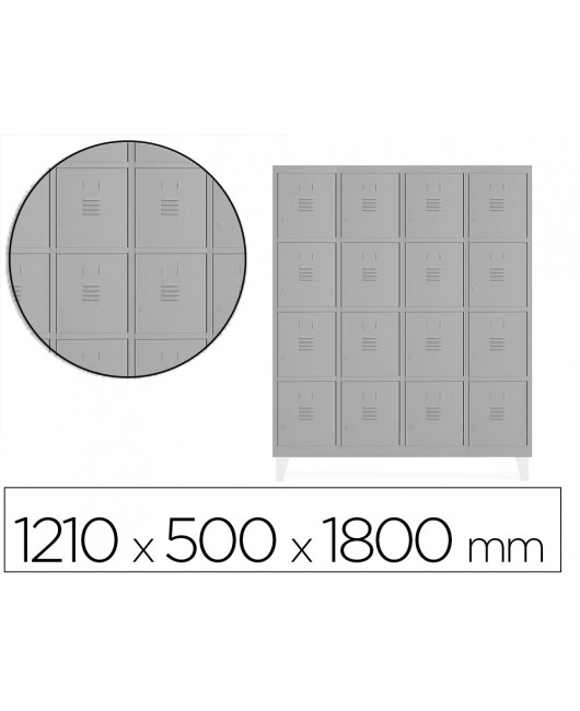 TAQUILLA METALICA ROCADA 300 4 MODULOS X 4 PUERTAS GRIS 1210X500X1800 MM