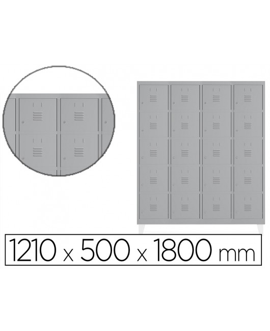 TAQUILLA METALICA ROCADA 300 4 MODULOS X 5 PUERTAS GRIS 1210X500X1800 MM