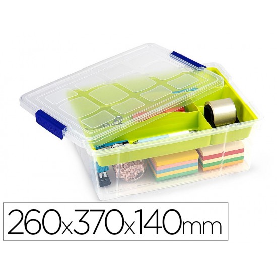 CONTENEDOR PLASTICO PLASTICFORTE 9 LITROS N 31 TRANSPARENTE CON TAPA Y BANDEJA 260X370X140 MM CONTENEDOR PLASTICO PLASTICFORTE 9 LITROS N 31 TRANSPARENTE CON TAPA Y BANDEJA 260X370X140 MM