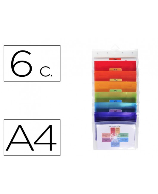 CLASIFICADOR DE PARED EXACOMPTA POLIPROPILENO CRISTAL 6 COMPARTIMENTOS