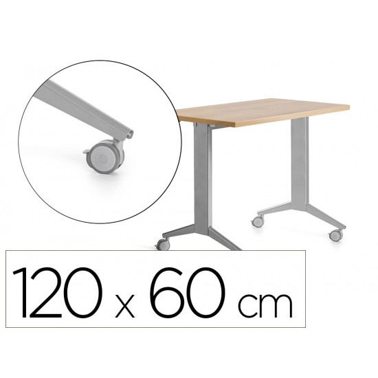 MESA ROCADA 2000FD08 CON TABLERO ABATIBLE COLOR ALUMINIO/ROBLE 120X60 CM MESA ROCADA 2000FD08 CON TABLERO ABATIBLE COLOR ALUMINIO/ROBLE 120X60 CM