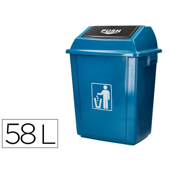 PAPELERA CONTENEDOR Q-CONNECT PLASTICO CON TAPA DE BALANCIN 58 LITROS AZUL 470X330X760 MM PAPELERA CONTENEDOR Q-CONNECT PLASTICO CON TAPA DE BALANCIN 58 LITROS AZUL 470X330X760 MM