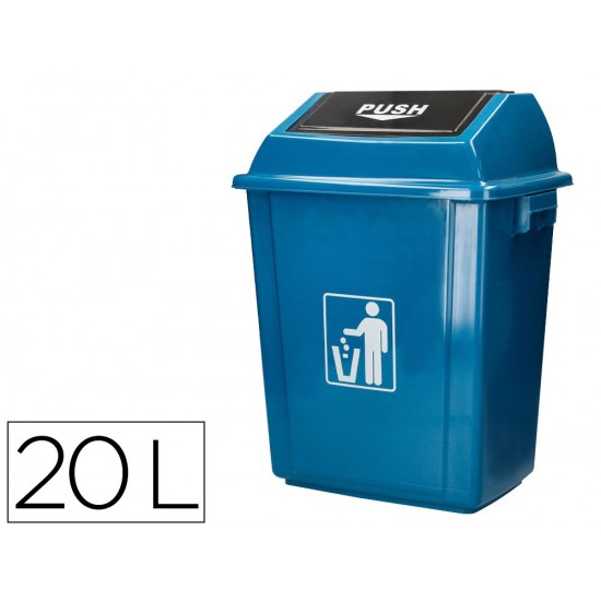 PAPELERA CONTENEDOR Q-CONNECT PLASTICO CON TAPA DE BALANCIN 20 LITROS AZUL 340X240X450 MM PAPELERA CONTENEDOR Q-CONNECT PLASTICO CON TAPA DE BALANCIN 20 LITROS AZUL 340X240X450 MM