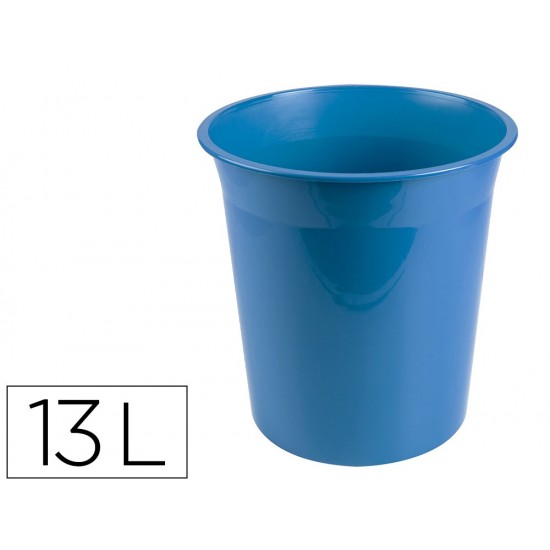 PAPELERA PLASTICO LIDERPAPEL CELESTE OPACO 13 LITROS 275X285 MM PAPELERA PLASTICO LIDERPAPEL CELESTE OPACO 13 LITROS 275X285 MM