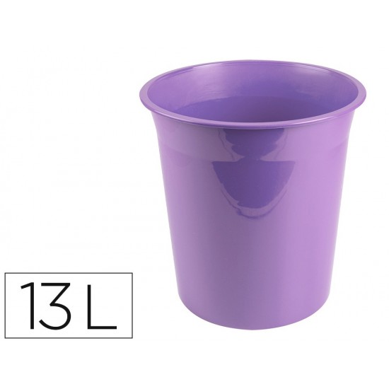 PAPELERA PLASTICO LIDERPAPEL LAVANDA OPACO 13 LITROS 275X285 MM PAPELERA PLASTICO LIDERPAPEL LAVANDA OPACO 13 LITROS 275X285 MM