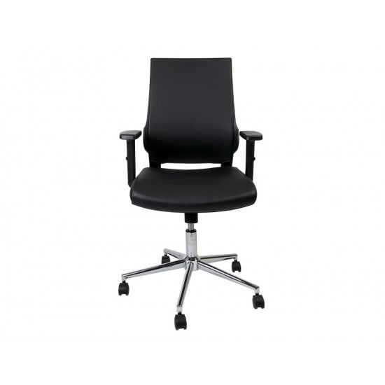 SILLA GIRATORIA Q-CONNECT RESPALDO MEDIO DE SIMILPIEL REGULABLE EN ALTURA 980+100X630X625 MM COLOR NEGRO SILLA GIRATORIA Q-CONNECT RESPALDO MEDIO DE SIMILPIEL REGULABLE EN ALTURA 980+100X630X625 MM COLOR NEGRO
