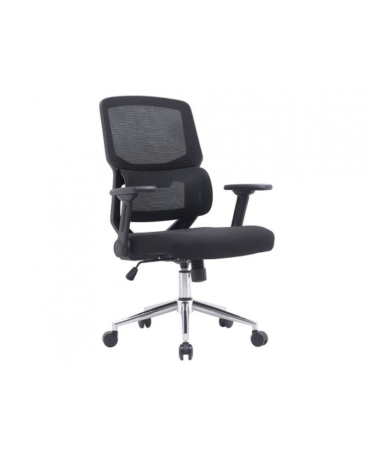 SILLA Q-CONNECT OFICINA LUCCA MALLA BASE METALICA ALT MAX 1090 ANC 700 PROF 650 RUEDAS PREMIUM COLOR NEGRO