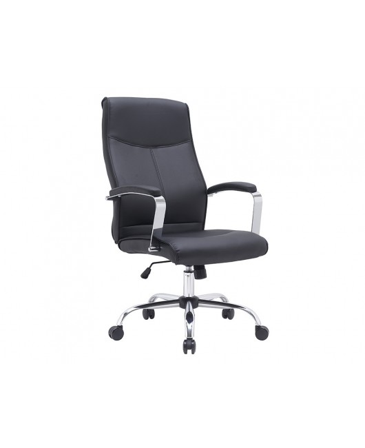 SILLA Q-CONNECT DIRECCION MODE NA SIMIL PIEL BASE METALICA ALT MAX 1210 ANC 630 PROF 650 MM RUEDAS PREMIUM COLOR NEGRO
