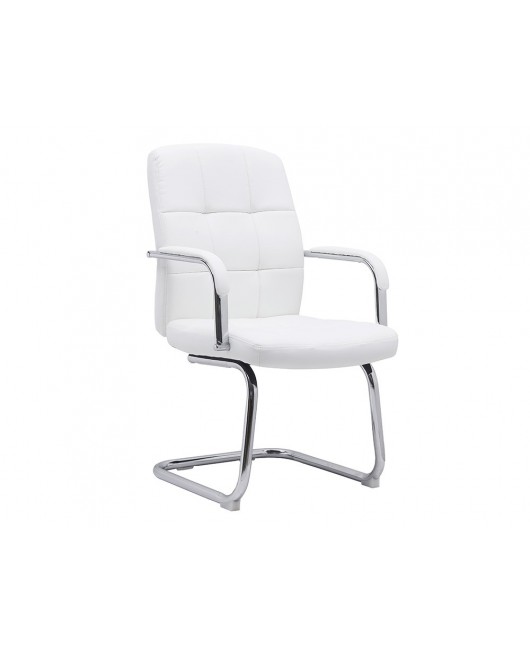 SILLA Q-CONNECT ESCRITORIO PIA VE SIMIL PIEL BASE METALICA ALT MAX 1050 ANC 610 PROF 680 COLOR BLANCO