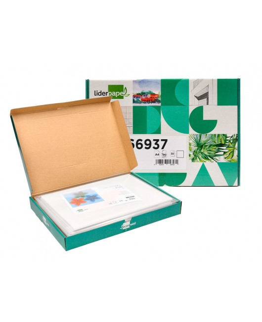 CARTULINA LIDERPAPEL A4 180G/M2 BLANCO PAQUETE DE 25+5 HOJAS