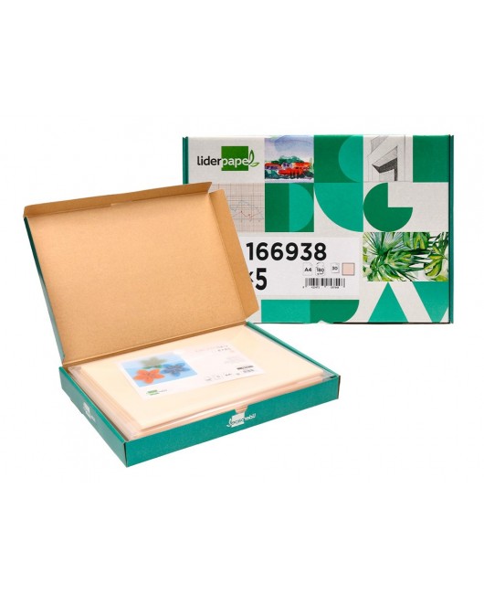 CARTULINA LIDERPAPEL A4 180G/M2 CREMA PAQUETE DE 25+5 HOJAS