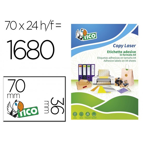 ETIQUETA ADHESIVA TICO NARANJA FLUOR PERMANENTE FSC LASER/INKJET/FOTOCOPIA 70X36 MM CAJA DE 1680 UNIDADES ETIQUETA ADHESIVA TICO NARANJA FLUOR PERMANENTE FSC LASER/INKJET/FOTOCOPIA 70X36 MM CAJA DE 1680 UNIDADES