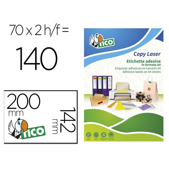 ETIQUETA ADHESIVA TICO VERDE FLUOR PERMANENTE FSC LASER/ INKJET/FOTOCOPIA 200X142 MM CAJA DE 140 UNIDADES ETIQUETA ADHESIVA TICO VERDE FLUOR PERMANENTE FSC LASER/ INKJET/FOTOCOPIA 200X142 MM CAJA DE 140 UNIDADES