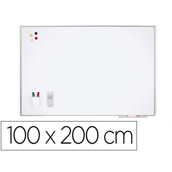 PIZARRA BLANCA ROCADA LACADA MAGNETICA MARCO ALUMINIO CON CANTONERAS 100X200 CM PIZARRA BLANCA ROCADA LACADA MAGNETICA MARCO ALUMINIO CON CANTONERAS 100X200 CM
