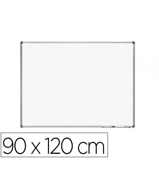 PIZARRA BLANCA ROCADA LACADA MAGNETICA MARCO ALUMINIO CON CANTONERAS 90X120 CM