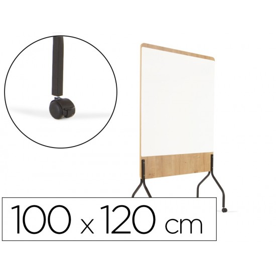 PIZARRA BLANCA ROCADA DOBLE CARA LACADA MAGNETICA TABLERO MELAMINA ROBLE BASE CON 4 RUEDAS 92X125 CM PIZARRA BLANCA ROCADA DOBLE CARA LACADA MAGNETICA TABLERO MELAMINA ROBLE BASE CON 4 RUEDAS 92X125 CM