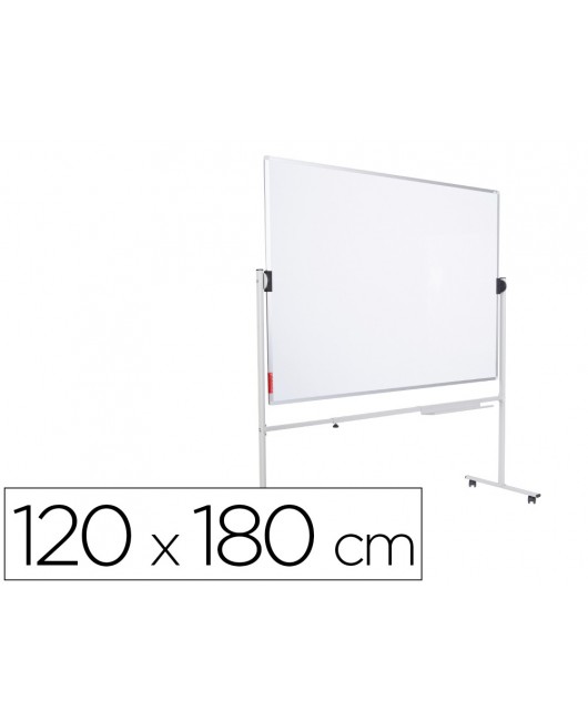 PIZARRA BLANCA ROCADA ACERO VITRIFICADO MAGNETICO MARCO ALUMINIO DOBLE CARA VOLTEABLE 120X180 CM