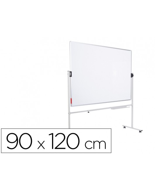PIZARRA BLANCA ROCADA ACERO VITRIFICADO MAGNETICO MARCO ALUMINIO DOBLE CARA VOLTEABLE 90X120 CM