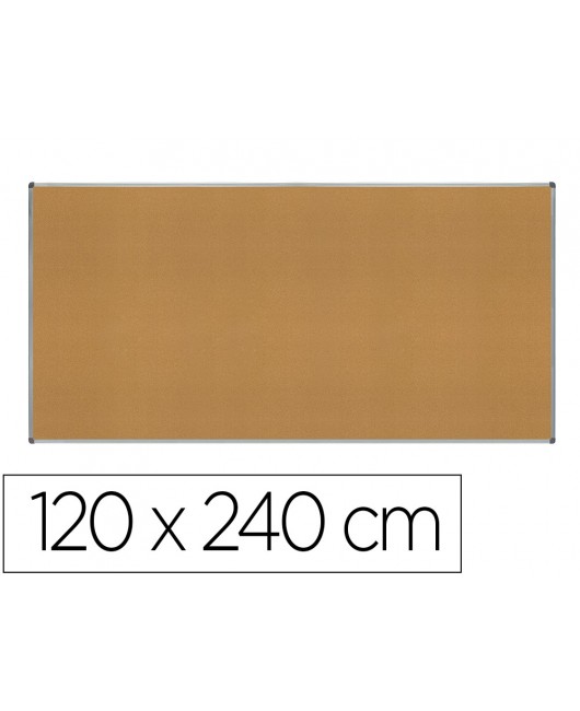 PIZARRA CORCHO ROCADA MARCO ALUMINIO CON CANTONERAS 120X240 CM