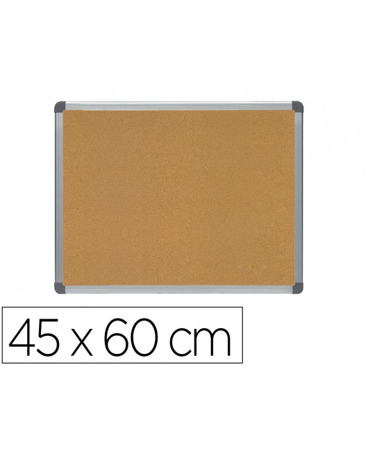 PIZARRA CORCHO ROCADA MARCO ALUMINIO CON CANTONERAS 45X60 CM