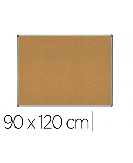 PIZARRA CORCHO ROCADA MARCO ALUMINIO CON CANTONERAS 90X120 CM