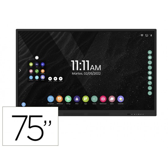 PANTALLA INTERACTIVA ROCADA CRISTAL TEMPLADO 75" MULTITACTIL WIFI CON ALTAVOCES USB THUNDERBOLT PANTALLA INTERACTIVA ROCADA CRISTAL TEMPLADO 75" MULTITACTIL WIFI CON ALTAVOCES USB THUNDERBOLT