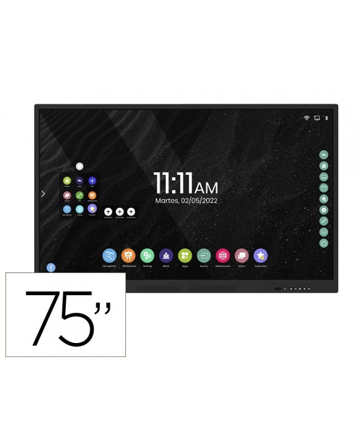PANTALLA INTERACTIVA ROCADA CRISTAL TEMPLADO 75" MULTITACTIL WIFI CON ALTAVOCES USB THUNDERBOLT