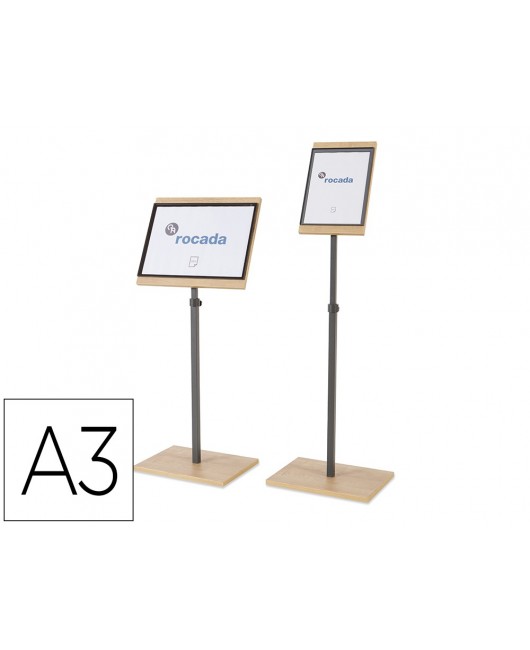 EXPOSITOR ROCADA DE SUELO SERIE NATURAL MAGNETICO ROTATIVO 360 ALTURA AJUSTABLE DIN A3