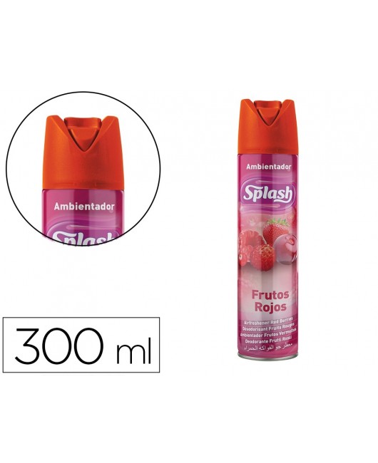 AMBIENTADOR SPRAY SPLASH AROMA FRUTOS ROJOS BOTE DE 300 ML