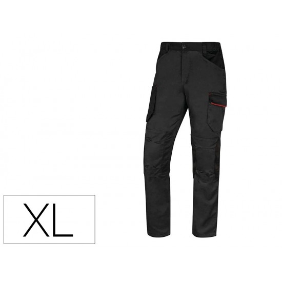 PANTALON DE TRABAJO DELTAPLUS CON CINTURA ELASTICA 7 BOLSILLOS COLOR GRIS-ROJO TALLA XL PANTALON DE TRABAJO DELTAPLUS CON CINTURA ELASTICA 7 BOLSILLOS COLOR GRIS-ROJO TALLA XL