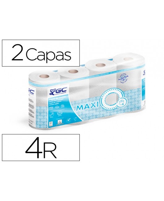 PAPEL DE COCINA GOMA CAMPS 2 CAPAS 90 SERVICIOS 224 MM X 21,6 M 21,5 G/M2 PAQUETE DE 4 ROLLOS