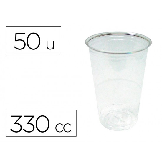 VASO DE PLASTICO TRANSPARENTE 330 CC PAQUETE DE 50 UNIDADES VASO DE PLASTICO TRANSPARENTE 330 CC PAQUETE DE 50 UNIDADES