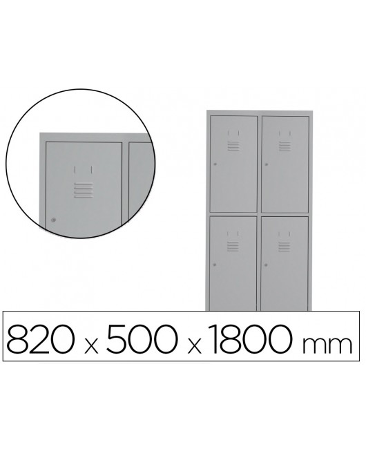TAQUILLA METALICA ROCADA 400 2 MODULOS X 2 PUERTAS GRIS 820X500X1800 MM