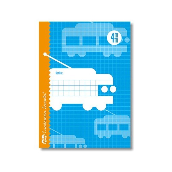 Libreta grapa cuarto 30 hojas. Cubierta cartoncillo plastificado. Cuadrovía 4mm.