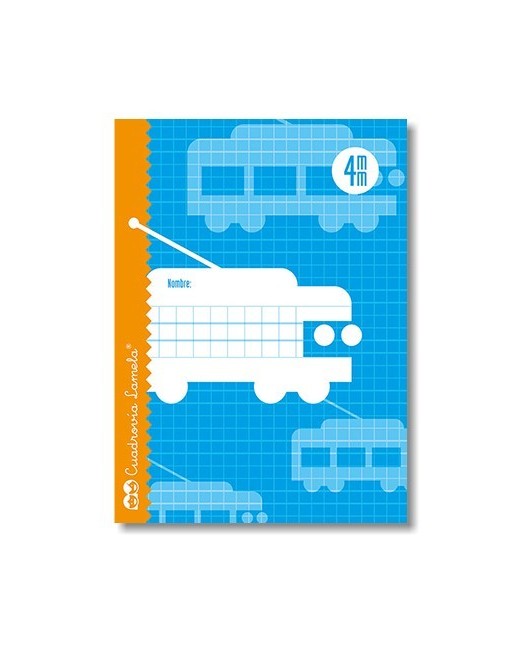 Libreta grapa cuarto 30 hojas. Cubierta cartoncillo plastificado. Cuadrovía 4mm.
