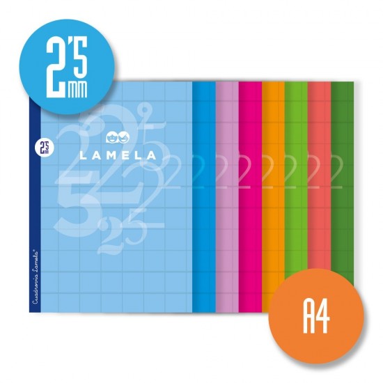 Libreta grapa A4 50 hojas. Cubierta cartoncillo plastificado. Cuadrovía 2