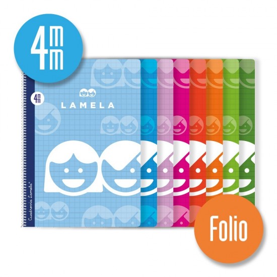 Cuaderno espiral Folio 80 hojas. Cubierta cartoncillo plastificado. Cuadrovía 4mm. Cuaderno espiral Folio 80 hojas. Cubierta cartoncillo plastificado. Cuadrovía 4mm.