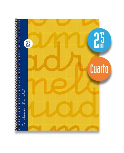 Cuaderno espiral cuarto 80 hojas. Cubierta extra dura NARANJA . Cuadrovía 2