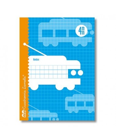 Libreta grapa cuarto 16 hojas. Cubierta cartoncillo plastificado. Cuadrovía 4mm.