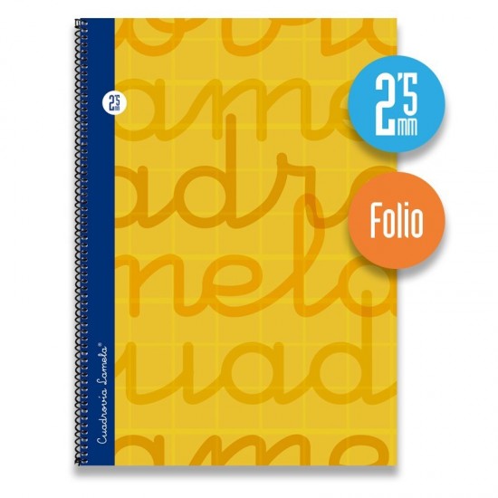 Cuaderno espiral FOLIO 80 hojas. Cubierta extra dura NARANJA.  Cuadrovía 2