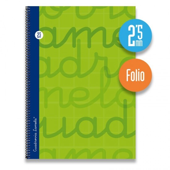 Cuaderno espiral FOLIO 80 hojas. Cubierta extra dura VERDE  Cuadrovía 2