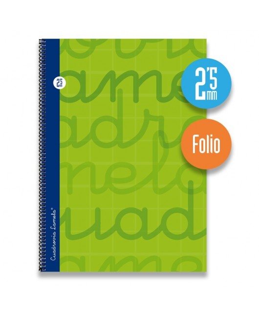 Cuaderno espiral FOLIO 80 hojas. Cubierta extra dura VERDE  Cuadrovía 2