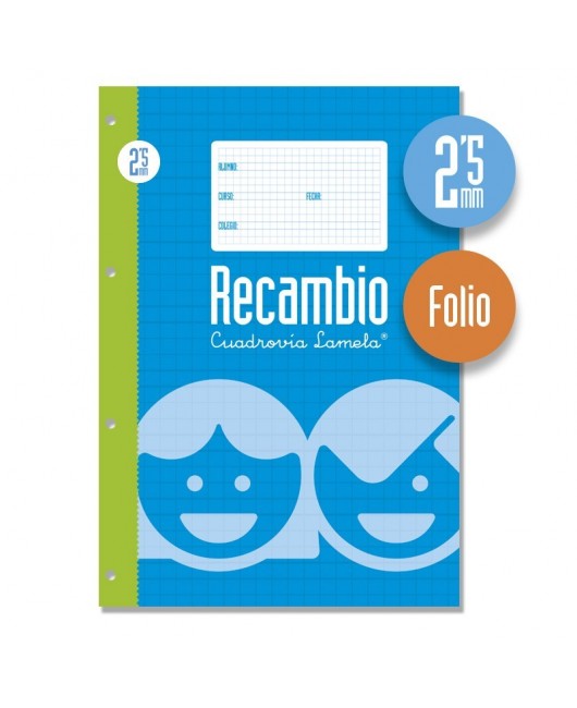 Recambio anillas tamaño folio 100 hojas . Cuadrovía 2
